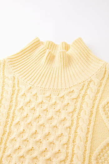Light Yellow Cable Knit Sweater