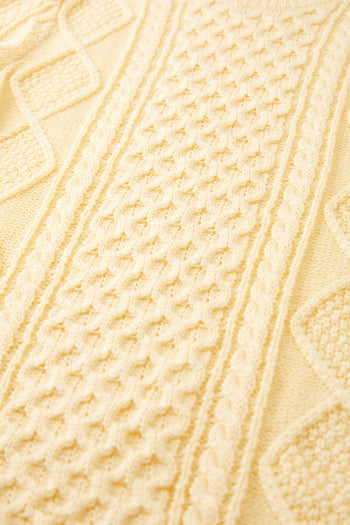 Light Yellow Cable Knit Sweater