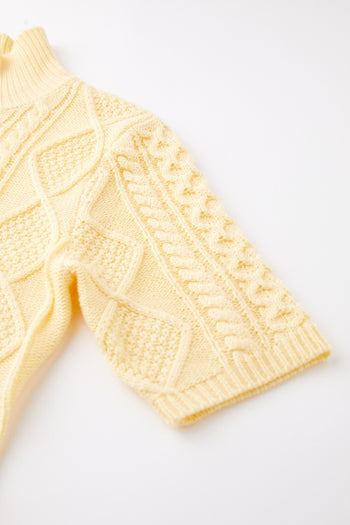 Light Yellow Cable Knit Sweater